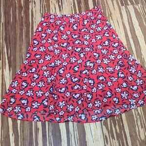 Who What Wear Floral Red Full Skirt